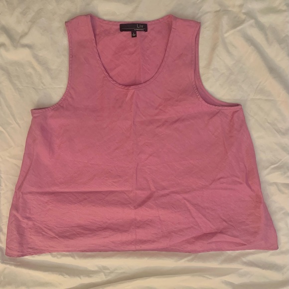Lavender linen sleeveless top, size L, measurements in description. Like new. - Picture 2 of 4
